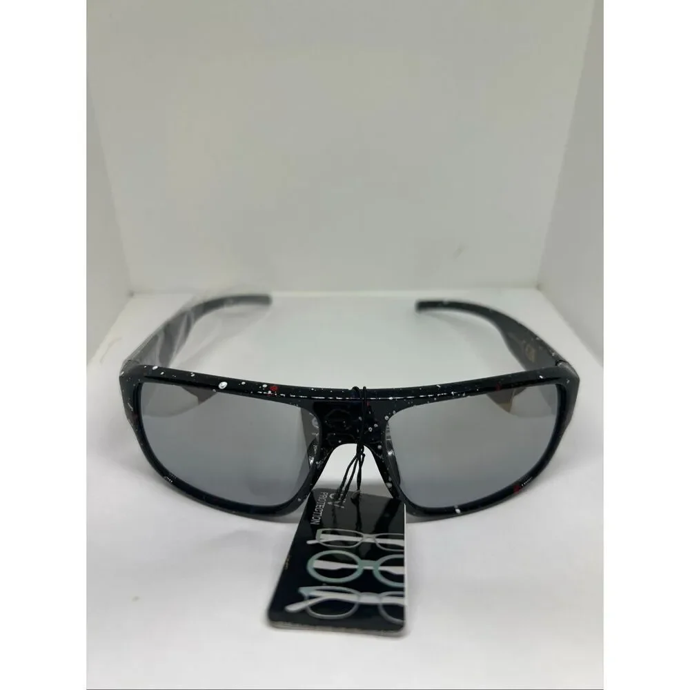 Men’s Black Speckled Patriotic Sunglasses Mirrored Lens UV Protection